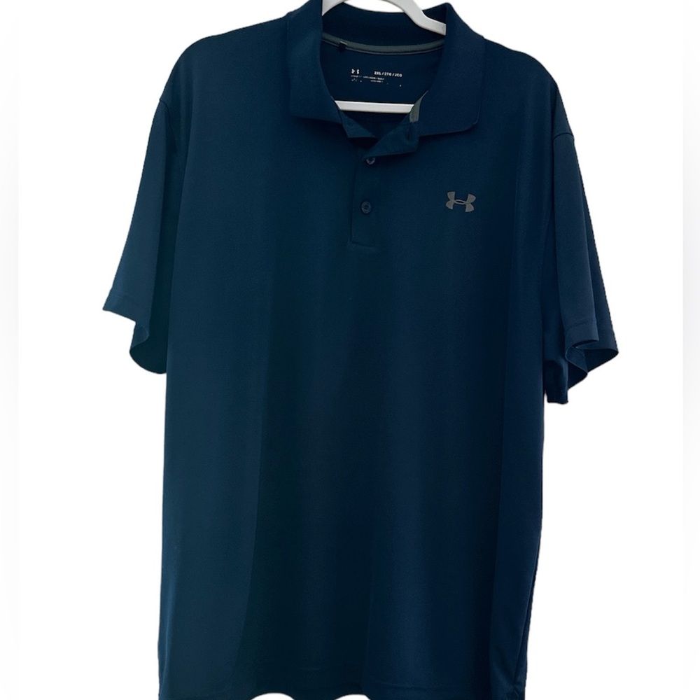 Men's Under Armour Golf Polo - Hyundai Branded- Navy Blue Size 2XL
